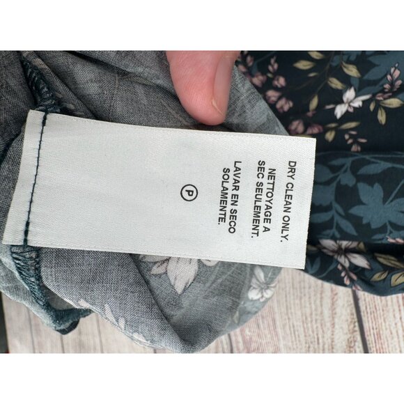 Velvet by Graham & Spencer Long Sleeve Keyhole Floral Slip Dress Women's M Green - Picture 15 of 16